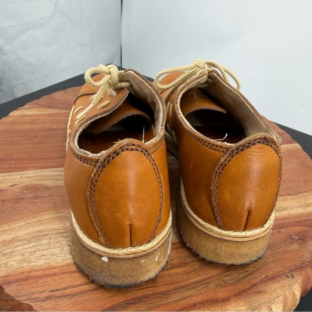 Vintage Bort Carleton Shoes Tan Brown‎ Leather Shoes Women's 6.5 lace up